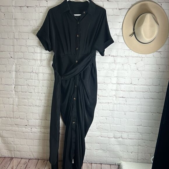 SATIN DRESS COCKTAIL FORMAL DRESS LIKE NEW - Picture 3 of 5